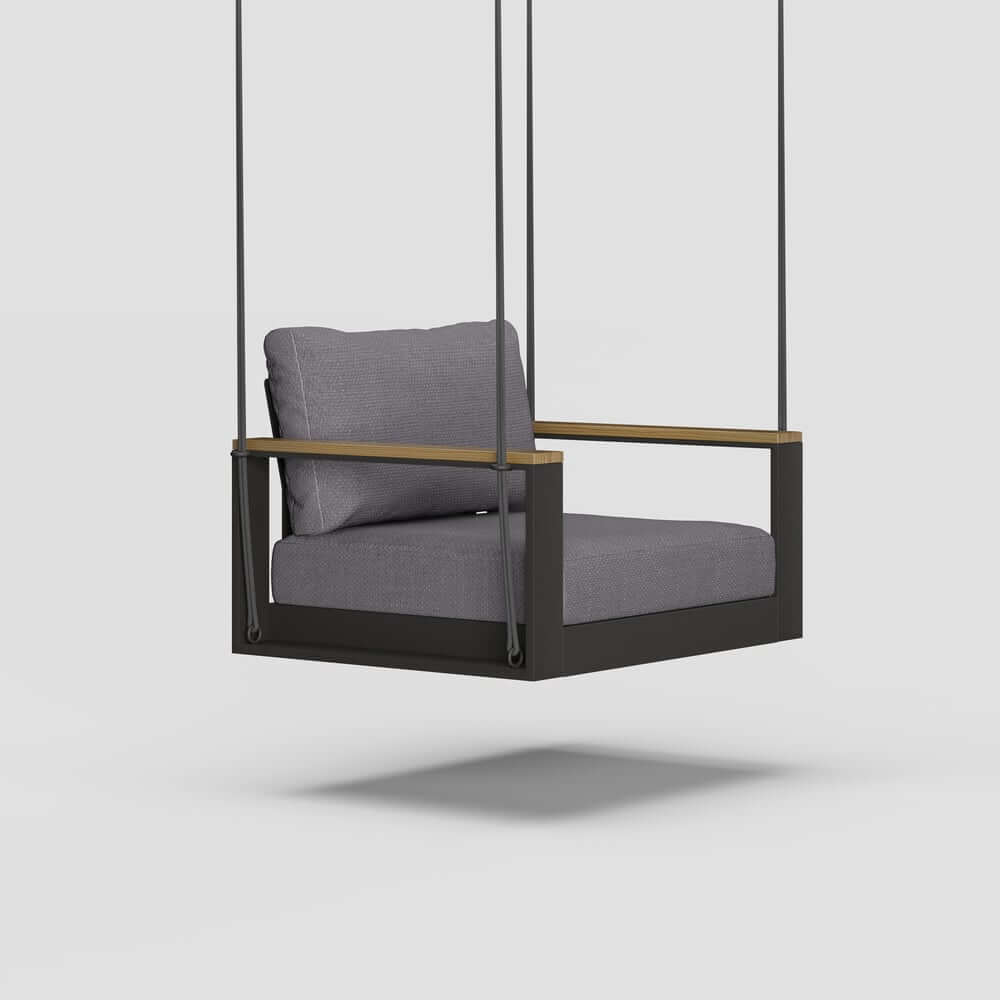 Modern Outdoor Swing Sofa with Removable Cushions and Aluminum Frame