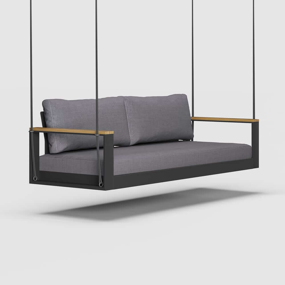 Modern Outdoor Swing Sofa with Removable Cushions and Aluminum Frame