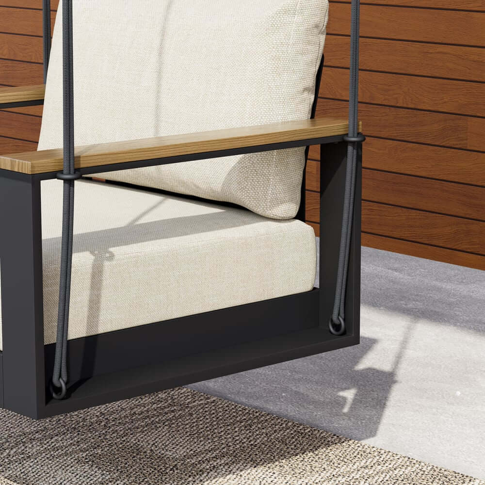 Modern Outdoor Swing Sofa with Removable Cushions and Aluminum Frame
