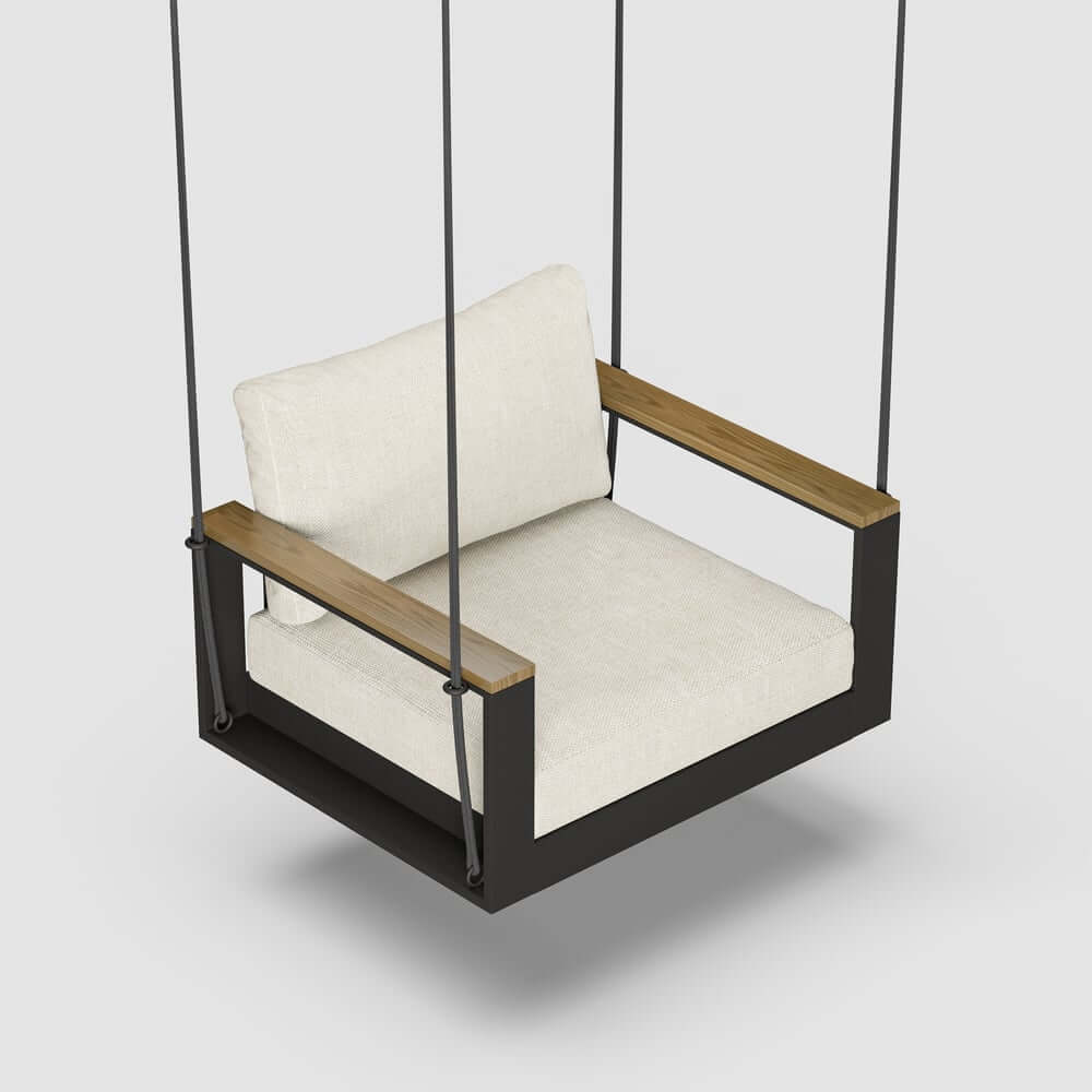Modern Outdoor Swing Sofa with Removable Cushions and Aluminum Frame