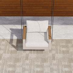 Modern Outdoor Swing Sofa with Removable Cushions and Aluminum Frame