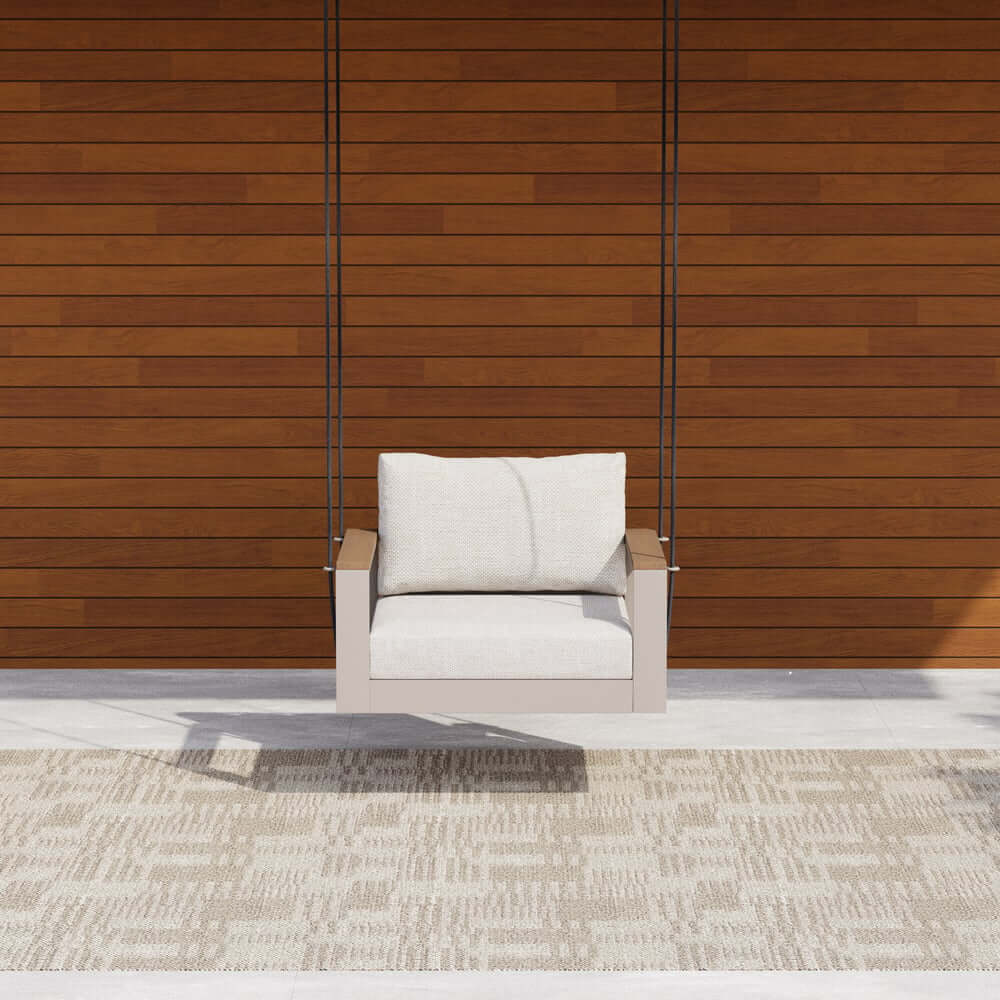 Modern Outdoor Swing Sofa with Removable Cushions and Aluminum Frame