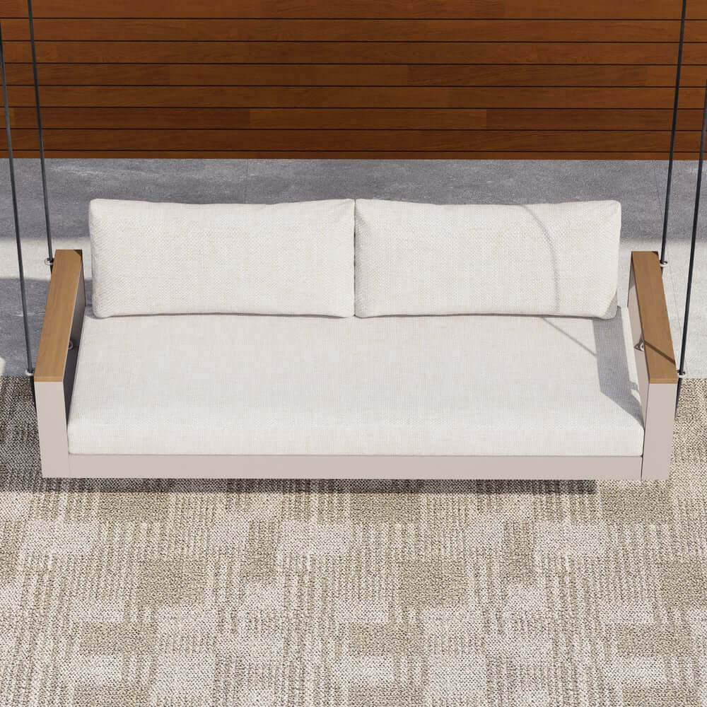 Modern Outdoor Swing Sofa with Removable Cushions and Aluminum Frame