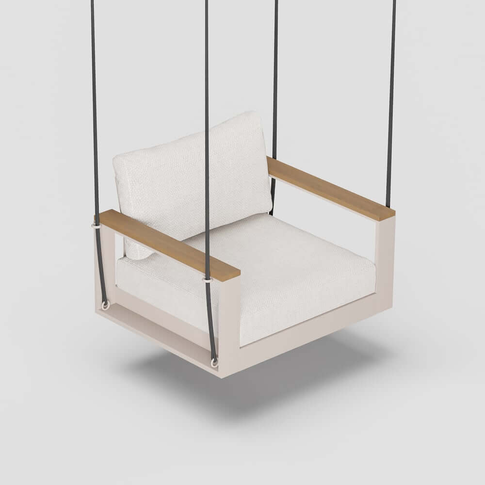 Modern Outdoor Swing Sofa with Removable Cushions and Aluminum Frame