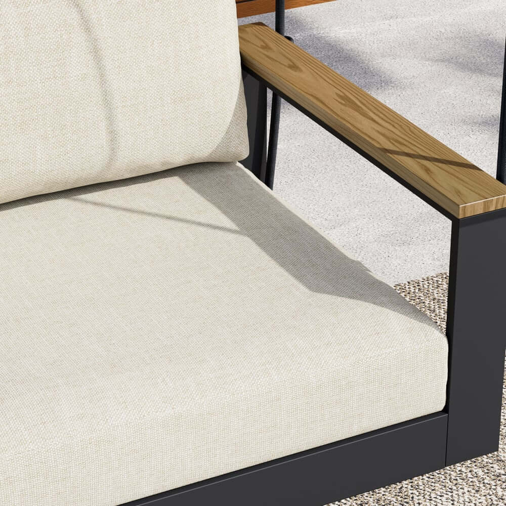 Modern Outdoor Swing Sofa with Removable Cushions and Aluminum Frame