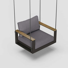 Modern Outdoor Swing Sofa with Removable Cushions and Aluminum Frame
