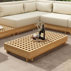 Modern Outdoor Teak Sofa Chair Set with Plush Cushions
