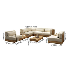 Modern Outdoor Teak Sofa Chair Set with Plush Cushions Dimensions