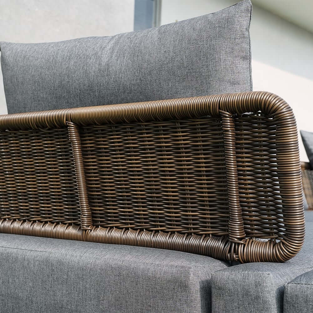 Modern Outdoor Teak Wood Fire Pit Coffee Table Set for 6