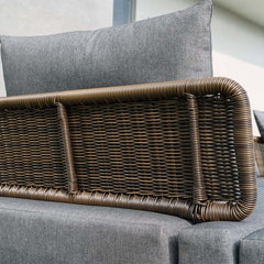 Modern Outdoor Teak Wood Fire Pit Coffee Table Set for 6