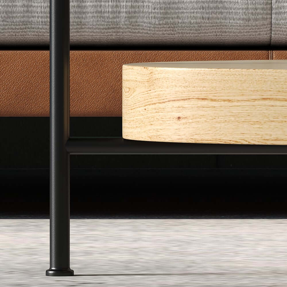 Modern Oval Coffee Table With Shelves, Engineered Wood