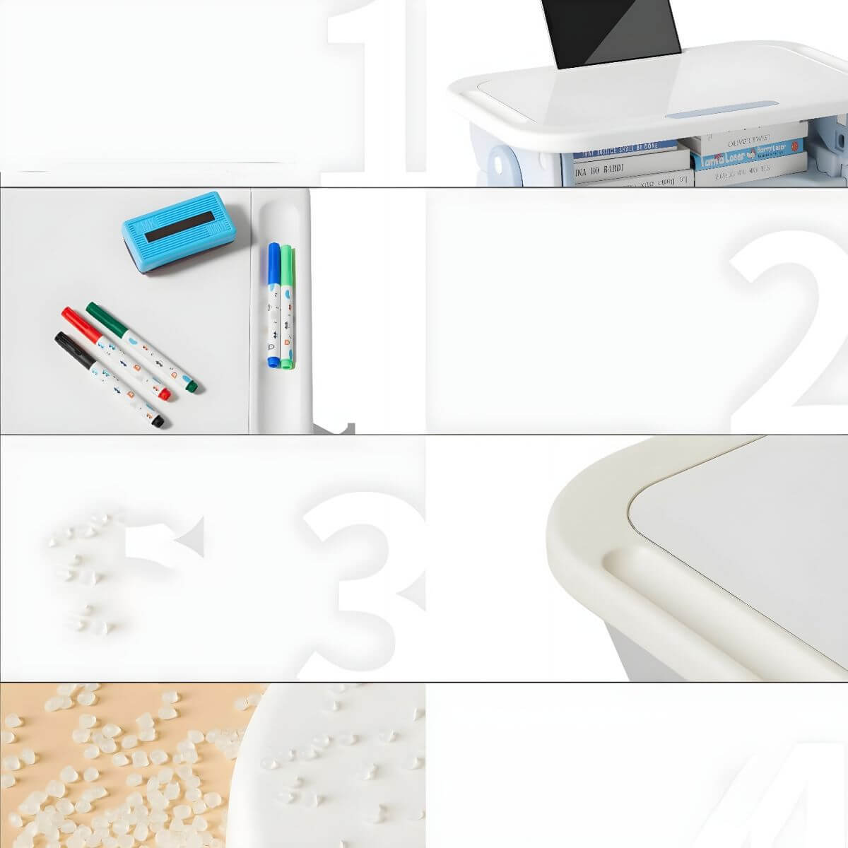 Modern Paintable Kids Desk and Chair Set with Adjustable Height