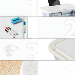 Modern Paintable Kids Desk and Chair Set with Adjustable Height