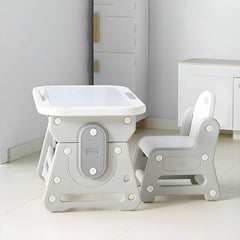 Modern Paintable Kids Desk and Chair Set with Adjustable Height