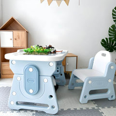 Modern Paintable Kids Desk and Chair Set with Adjustable Height