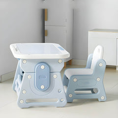 Modern Paintable Kids Desk and Chair Set with Adjustable Height