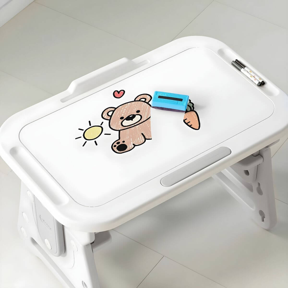 Modern Paintable Kids Desk and Chair Set with Adjustable Height