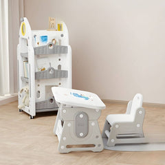 Modern Paintable Kids Desk and Chair Set with Adjustable Height Main Product Image