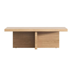 Modern Pine Wood Coffee Table With Trestle Base
