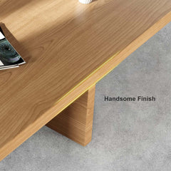 Modern Pine Wood Coffee Table With Trestle Base