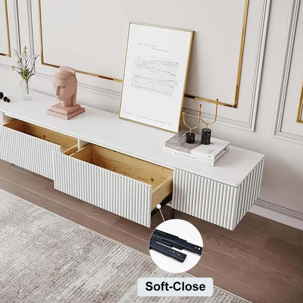 Modern Pine Wood TV Stand With Drawers - 70-79 Inch TVs