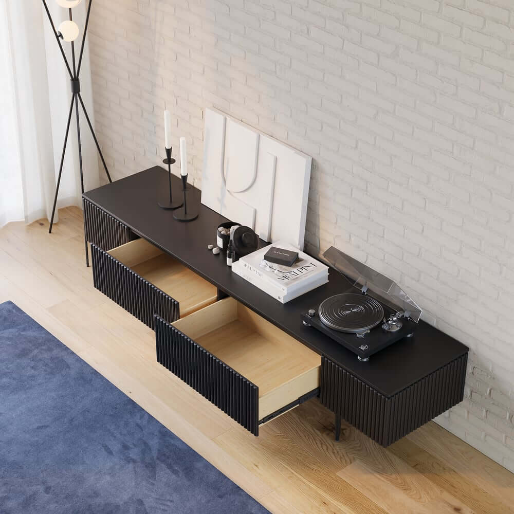 Modern Pine Wood TV Stand With Drawers - 70-79 Inch TVs