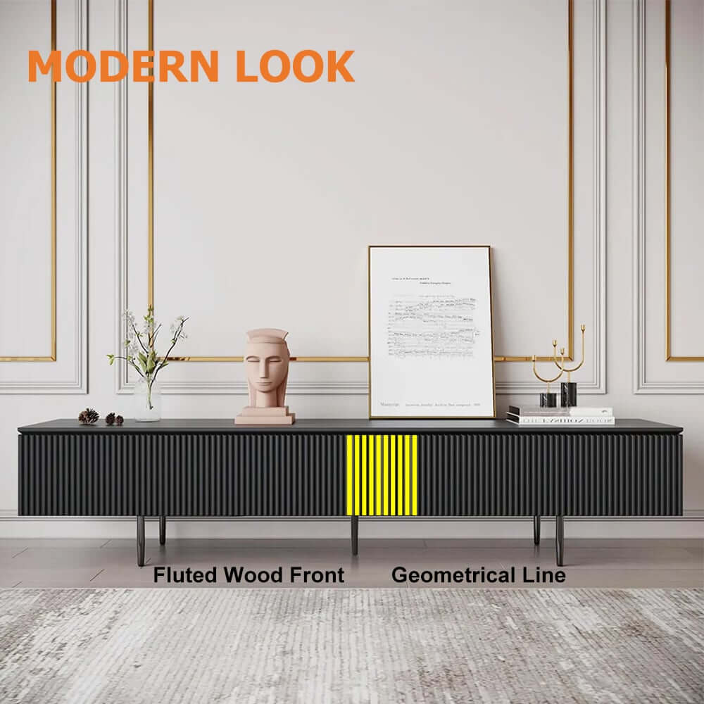 Modern Pine Wood TV Stand With Drawers - 70-79 Inch TVs