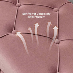 Modern Pink Velvet Storage Bench with Gold Metal Legs