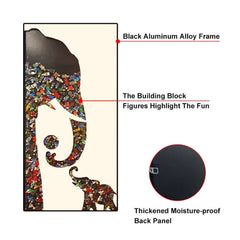 Modern Plastic Wall Art with Aluminum Frame Featuring Elephant Design