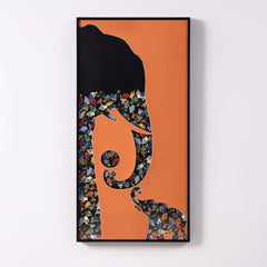 Modern Plastic Wall Art with Aluminum Frame Featuring Elephant Design