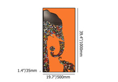Modern Plastic Wall Art with Aluminum Frame Featuring Elephant Design Dimensions