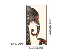 Modern Plastic Wall Art with Aluminum Frame Featuring Elephant Design Dimensions