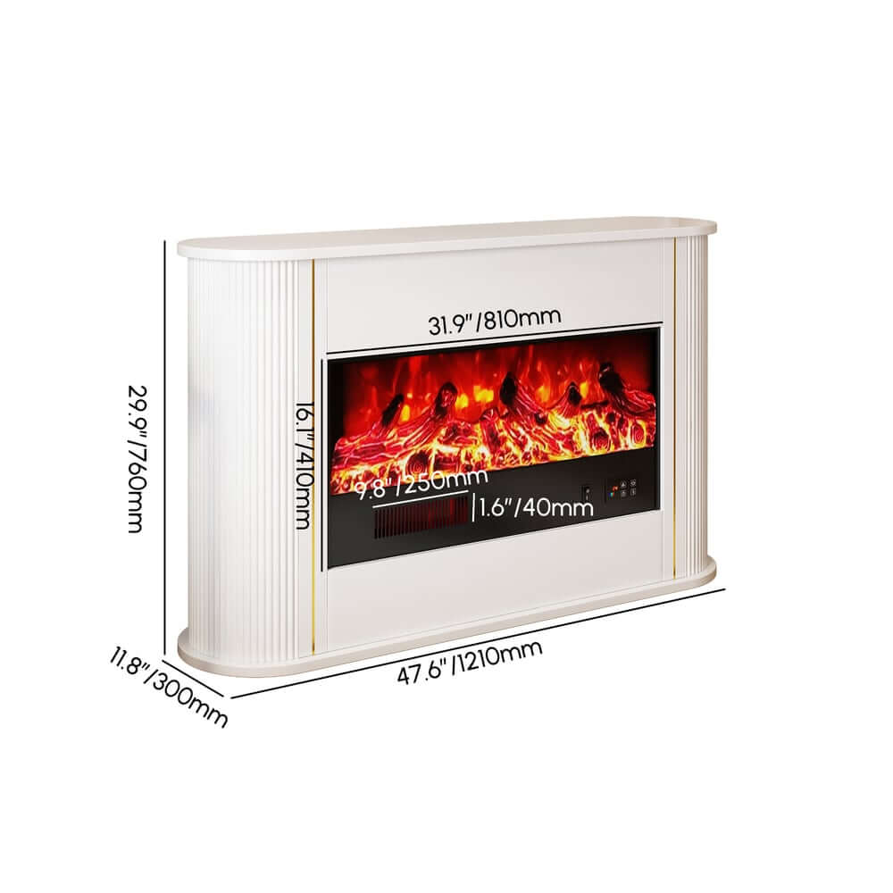 Modern Plywood Freestanding Electric Fireplace White Dimensions
