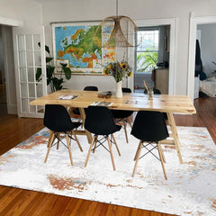 Modern Polyester Area Rug with Abstract Ink Painting Design
