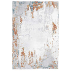 Modern Polyester Area Rug with Abstract Ink Painting Design