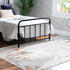 Modern Polyester Area Rug with Abstract Ink Painting Design