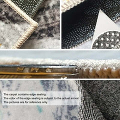 Modern Polyester Area Rugs in Beige and Gold with Geometric Art