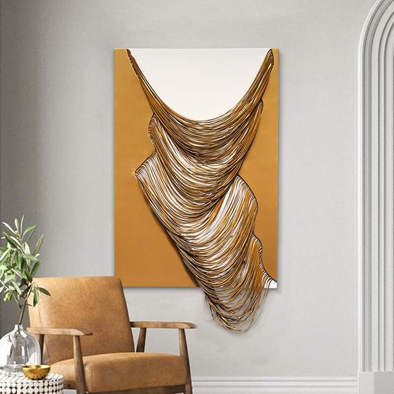 Modern PU Leather Wall Art with Abstract Geometric Design Main Product Image