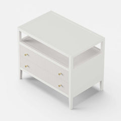 Modern Rectangle Nightstand With Built-In Charging Station