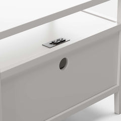 Modern Rectangle Nightstand With Built-In Charging Station