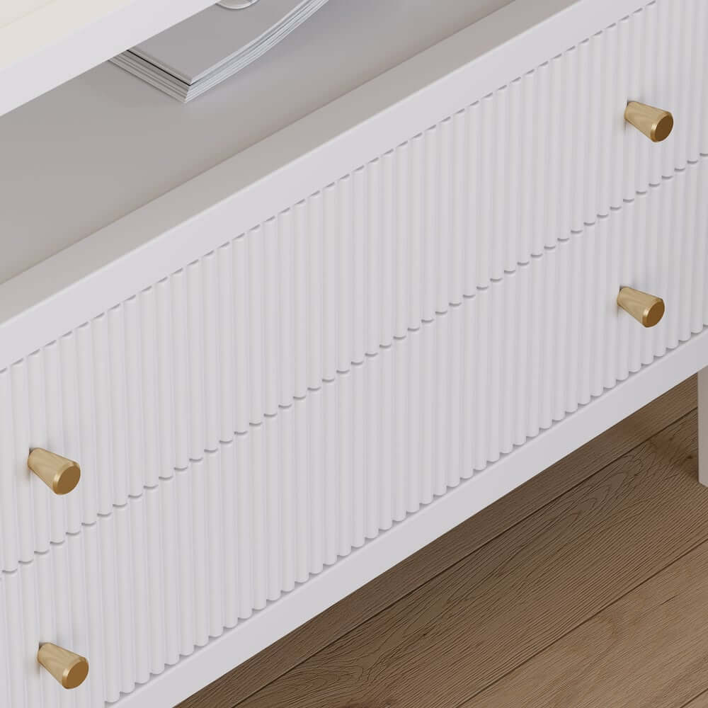 Modern Rectangle Nightstand With Built-In Charging Station