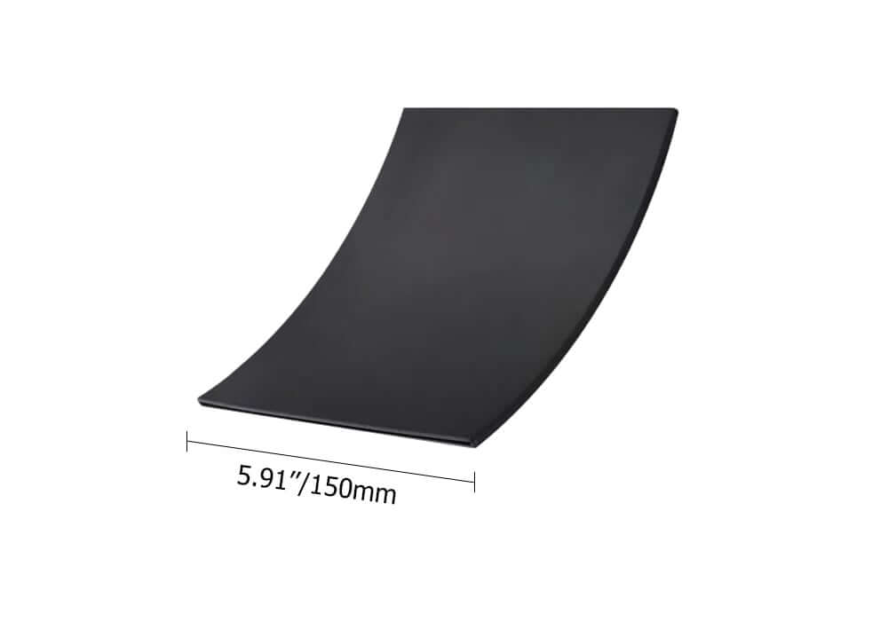 Modern Rectangle Stainless Steel Waterfall Shower Head in Matte Black Dimensions