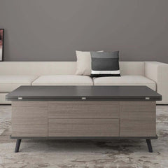 Modern Rectangular Coffee Table With Lift-Top And Stools