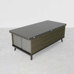 Modern Rectangular Coffee Table With Lift-Top And Stools