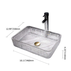Modern Rectangular Glass Vessel Sink for Bathroom Dimensions