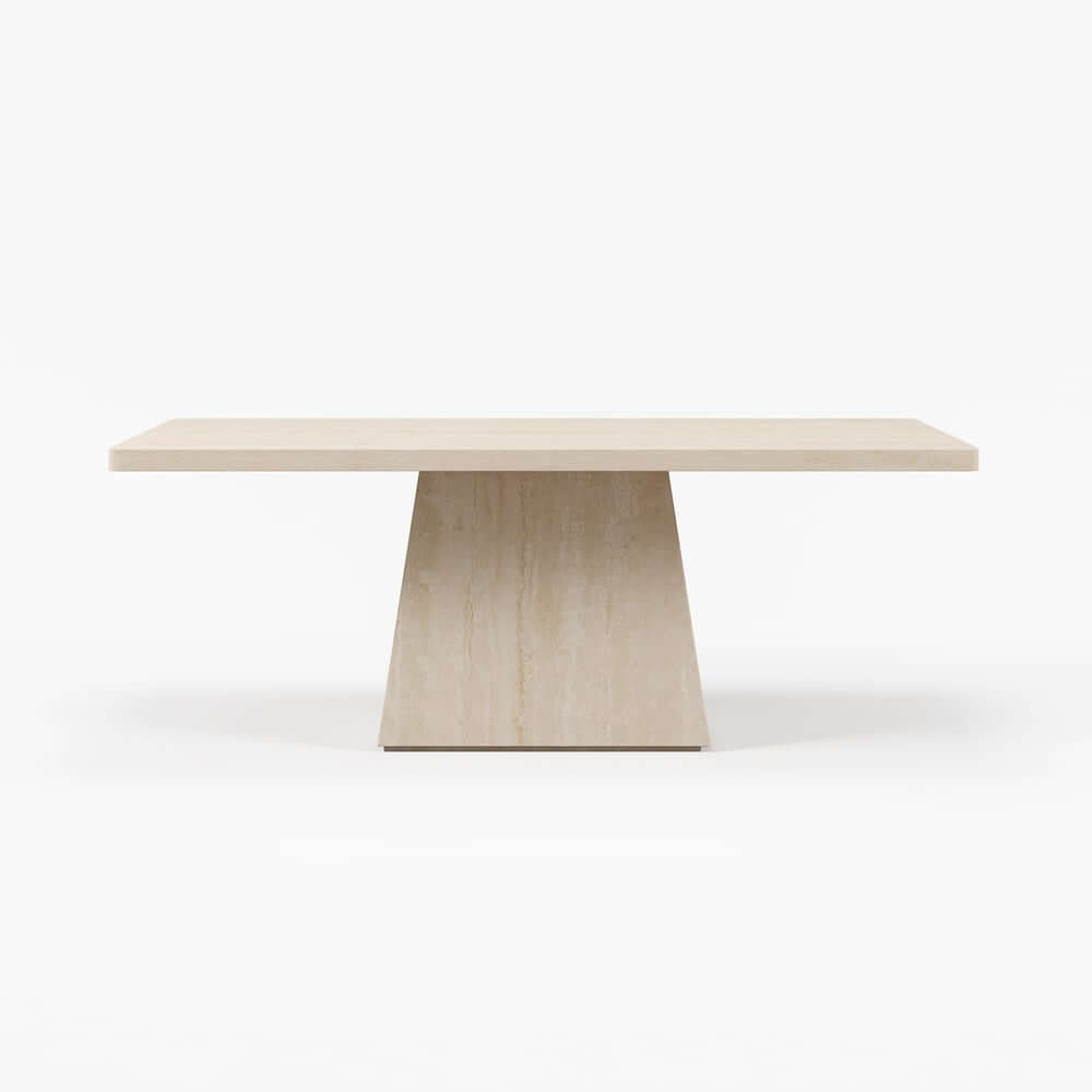 Modern Rectangular Sintered Stone Dining Table - Beige