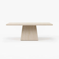 Modern Rectangular Sintered Stone Dining Table - Beige