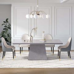 Modern Rectangular Sintered Stone Dining Table - Beige