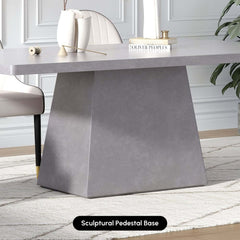 Modern Rectangular Sintered Stone Dining Table - Beige