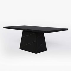 Modern Rectangular Sintered Stone Dining Table - Beige